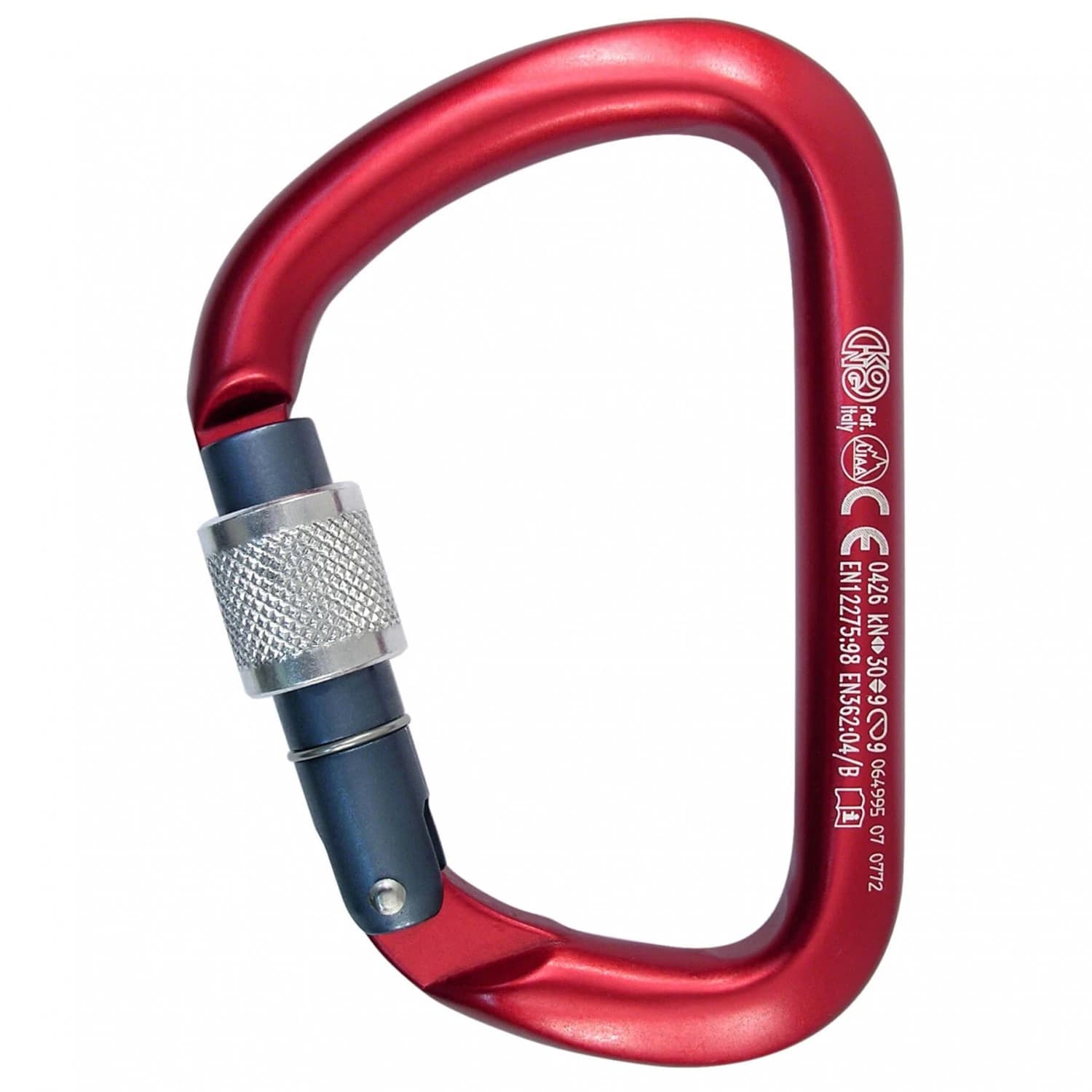 Винтов карабинер Kong X-Large Alu Screw Screwgate carabiner - Red / Grey / Silver