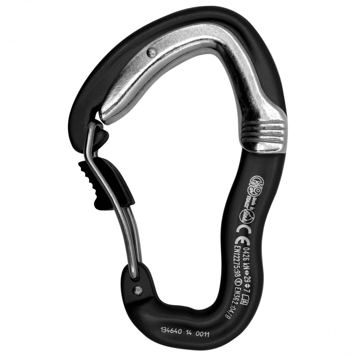 Заключващ се карабинер Kong Ergo Wire Double Gate Locking carabiner - Black