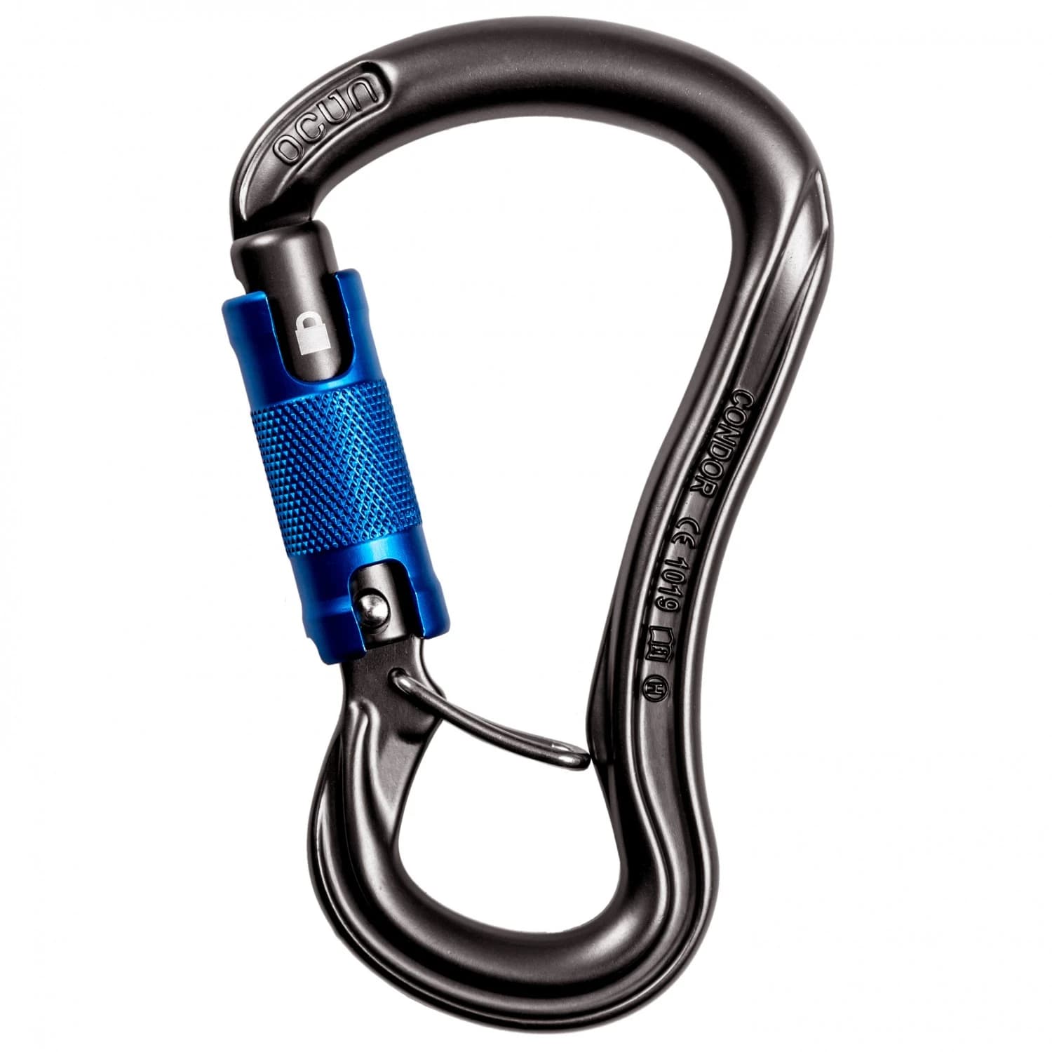 Заключващ се карабинер Ocun Condor HMS Triple HMS carabiner - Anthracite / Blue