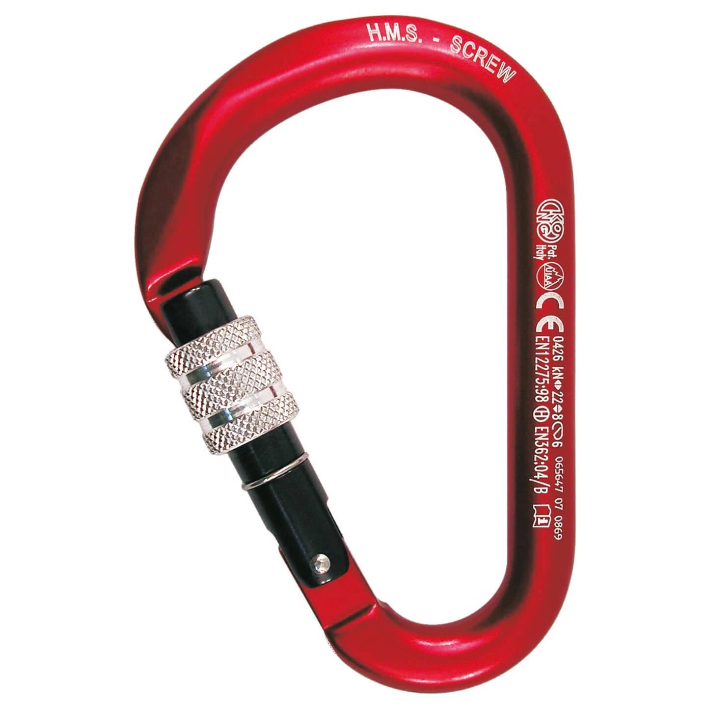 HMS карабинер Kong HMS Classic Screw Sleeve HMS carabiner - Red / Black / Silver