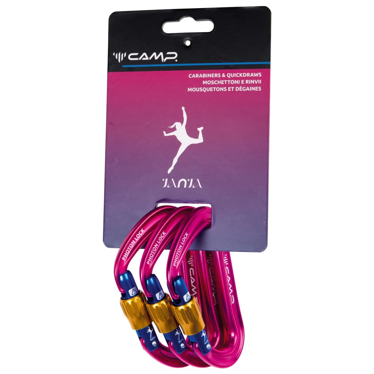 HMS карабинер C.A.M.P. Photon Lock Janja Screwgate carabiner - Magenta / Yellow