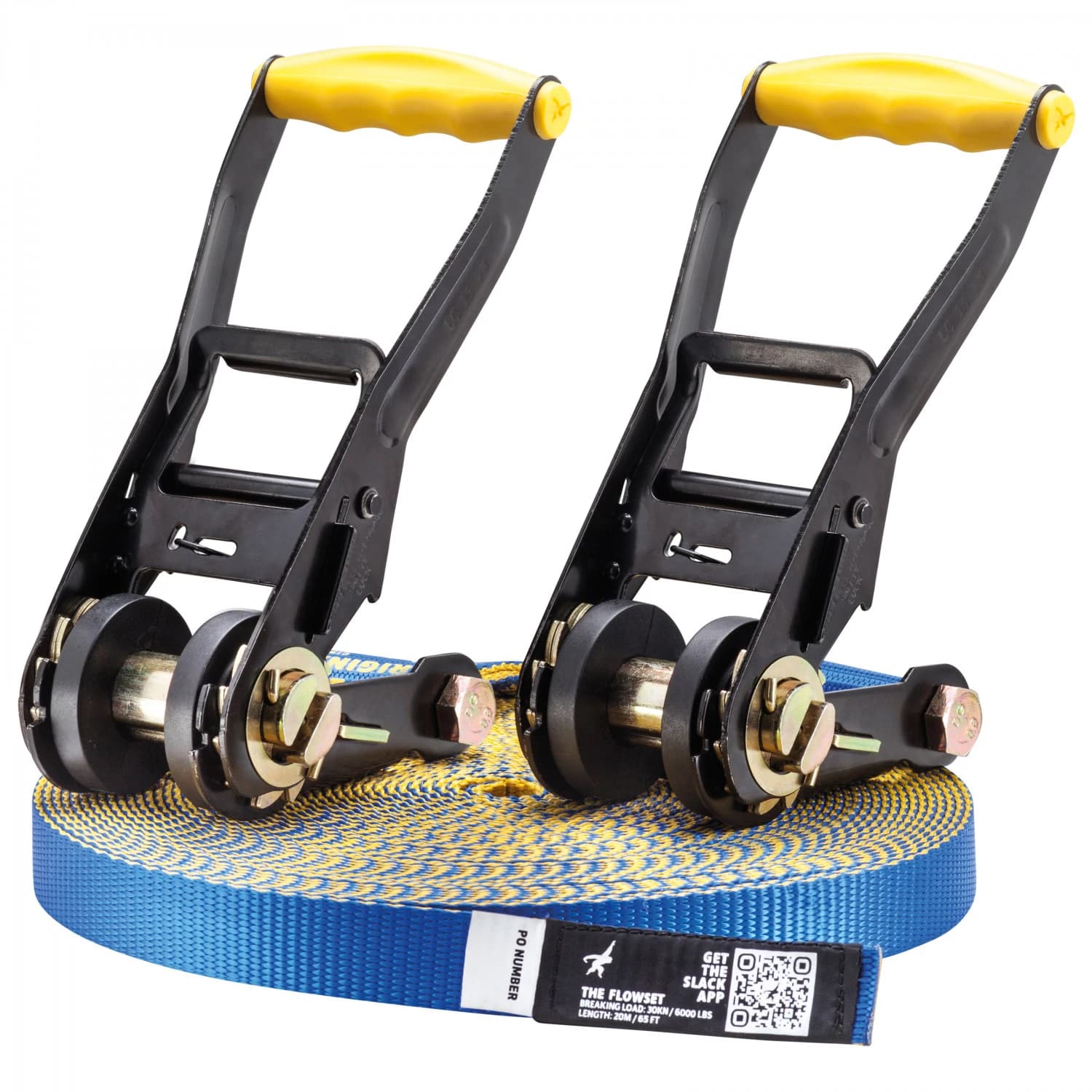 Slackline комплект Gibbon slacklines Flowline Treewear Set - Yellow / Blue