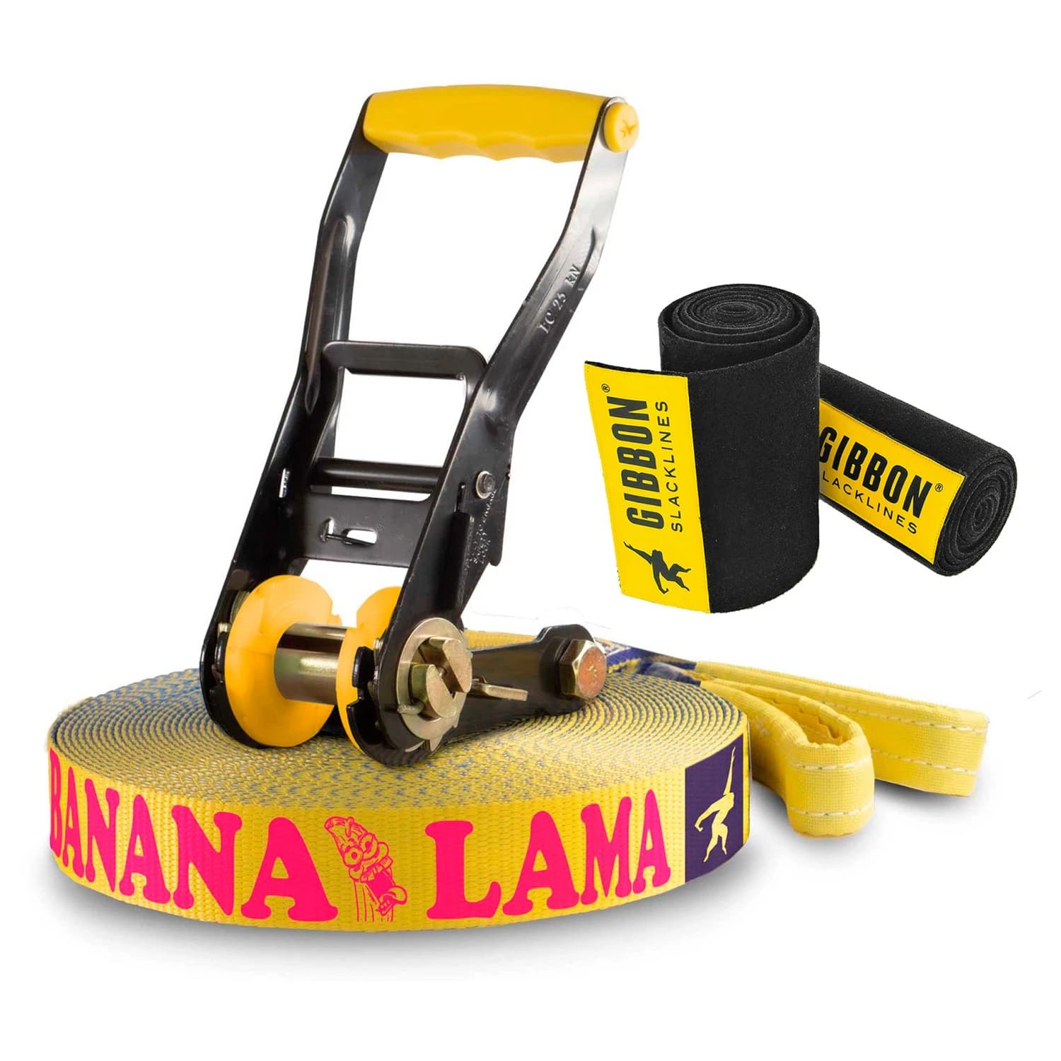 Slackline комплект Gibbon slacklines Bananalama Treewear Set Slacklining - Blue / Yellow