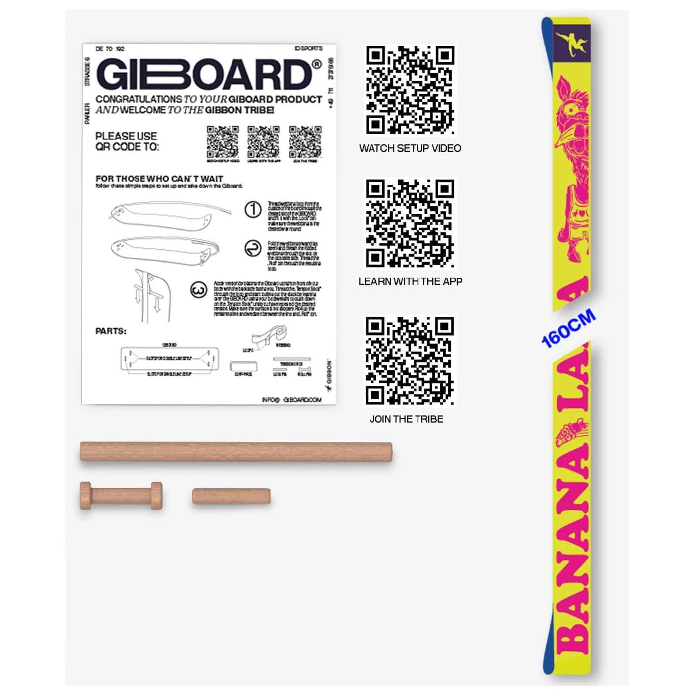 Slackline част Gibbon slacklines Giboard Line Slacklining - Banana Lama