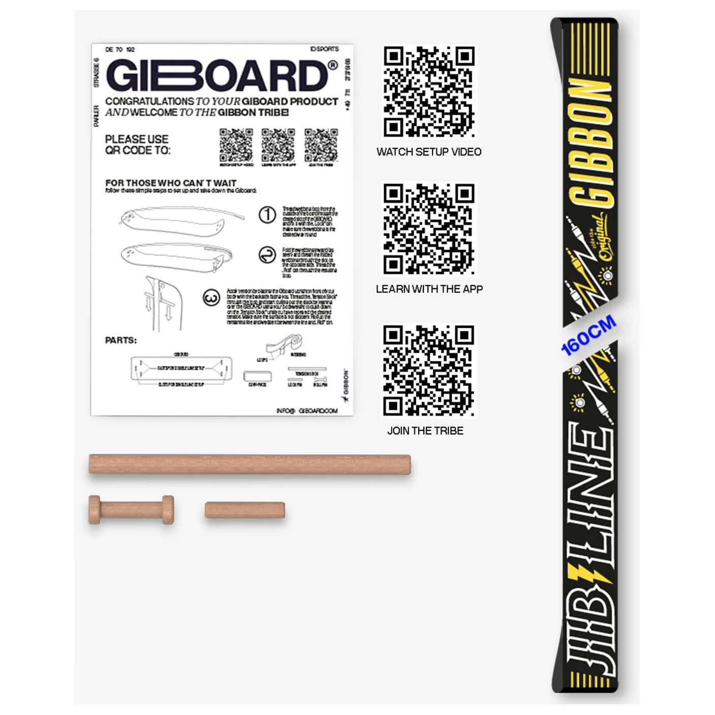 Slackline част Gibbon slacklines Giboard Line Slacklining - Jib Line / Black