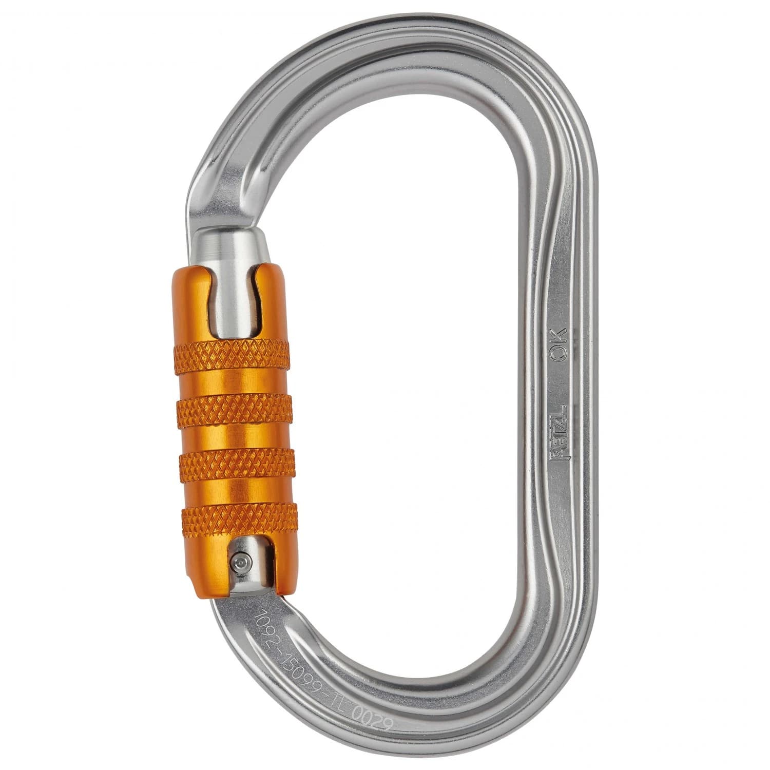 Заключващ се карабинер Petzl OK Triact-Lock Locking carabiner - Aluminium / Orange