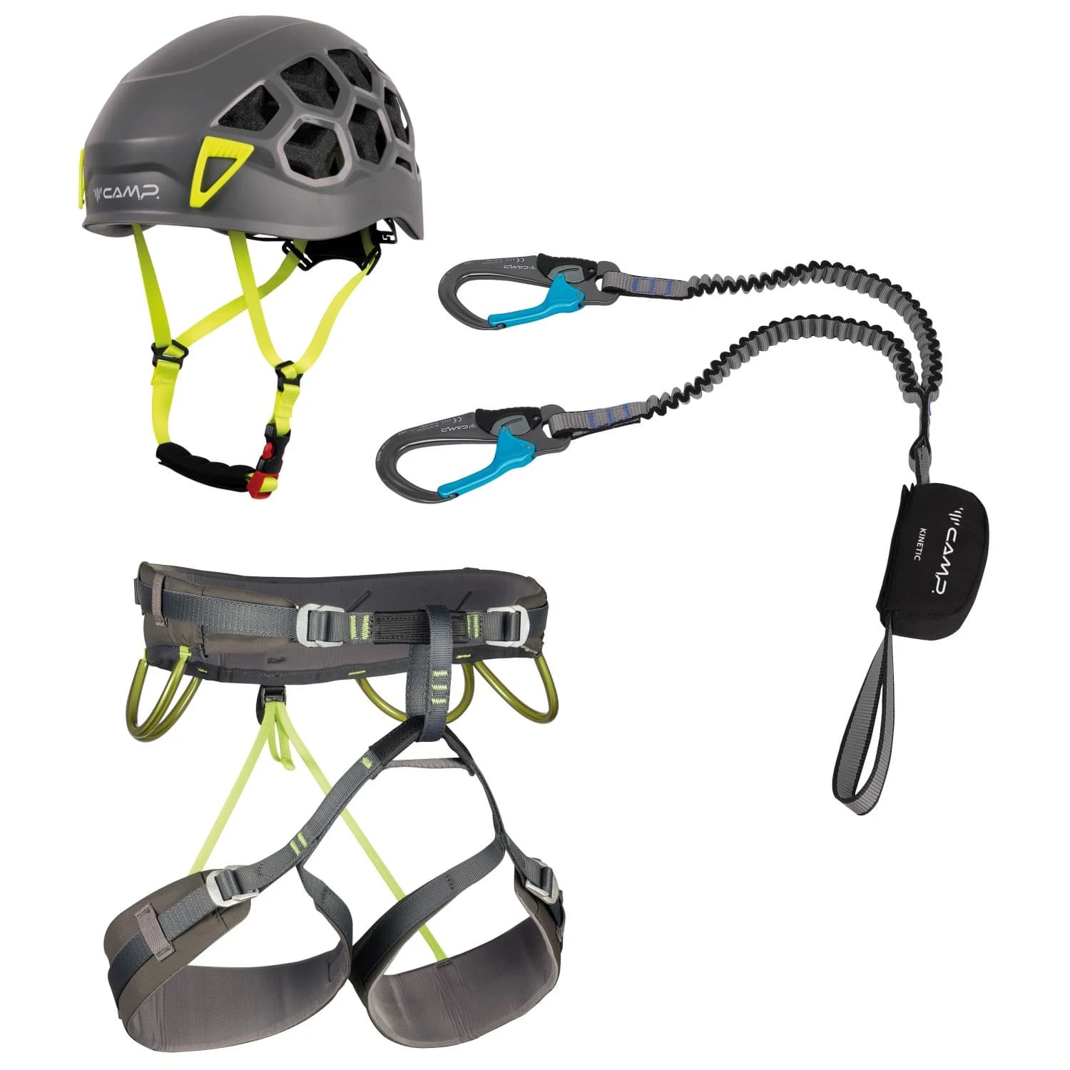 Комплект за катерене C.A.M.P. Kit Ferrata Kinetic Rewind Pro Energy Climbing set - Grey