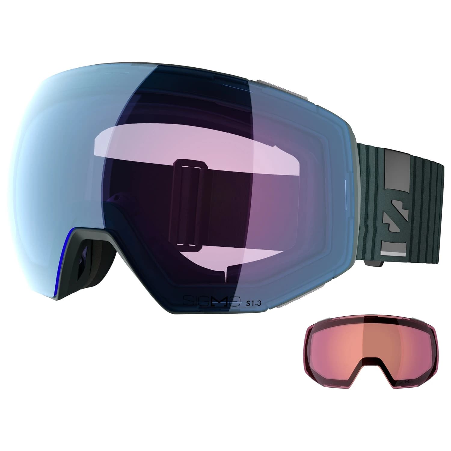 Ски маска Salomon Radium Prime Sigma Photo C1-3 (14-49%) + C1 (52%) Ski goggles - Black / Sky Blue