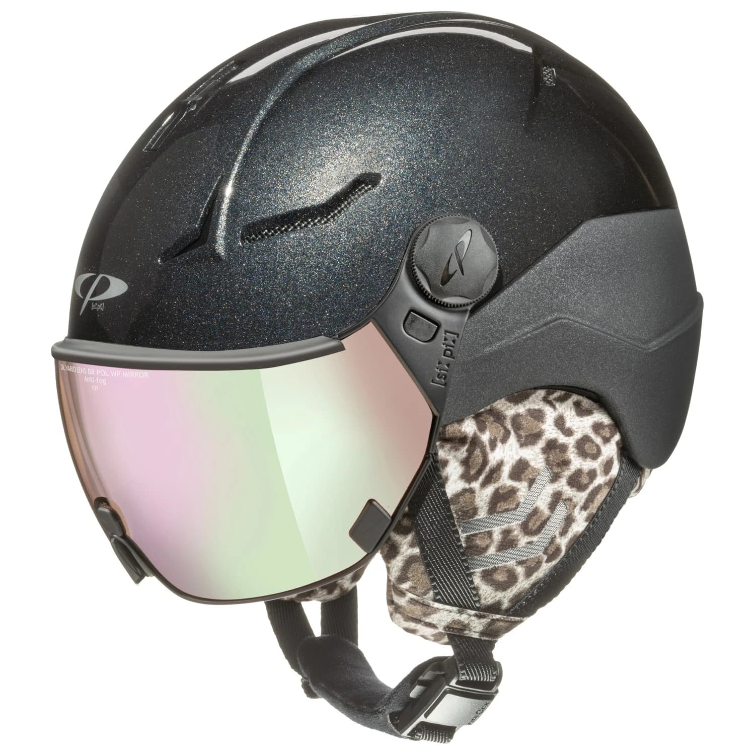 Дамска ски каска Cp helmets Women's Coya+ Ski helmet - Black Spark. / Black S.T. / Glas: Vario Brown WP Mirror