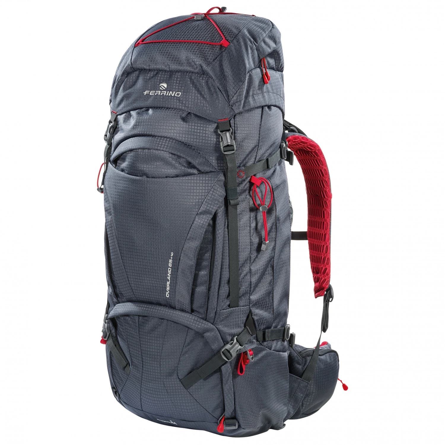 Пътна раница Ferrino Backpack Overland 65+10 Travel backpack - Grey / Red