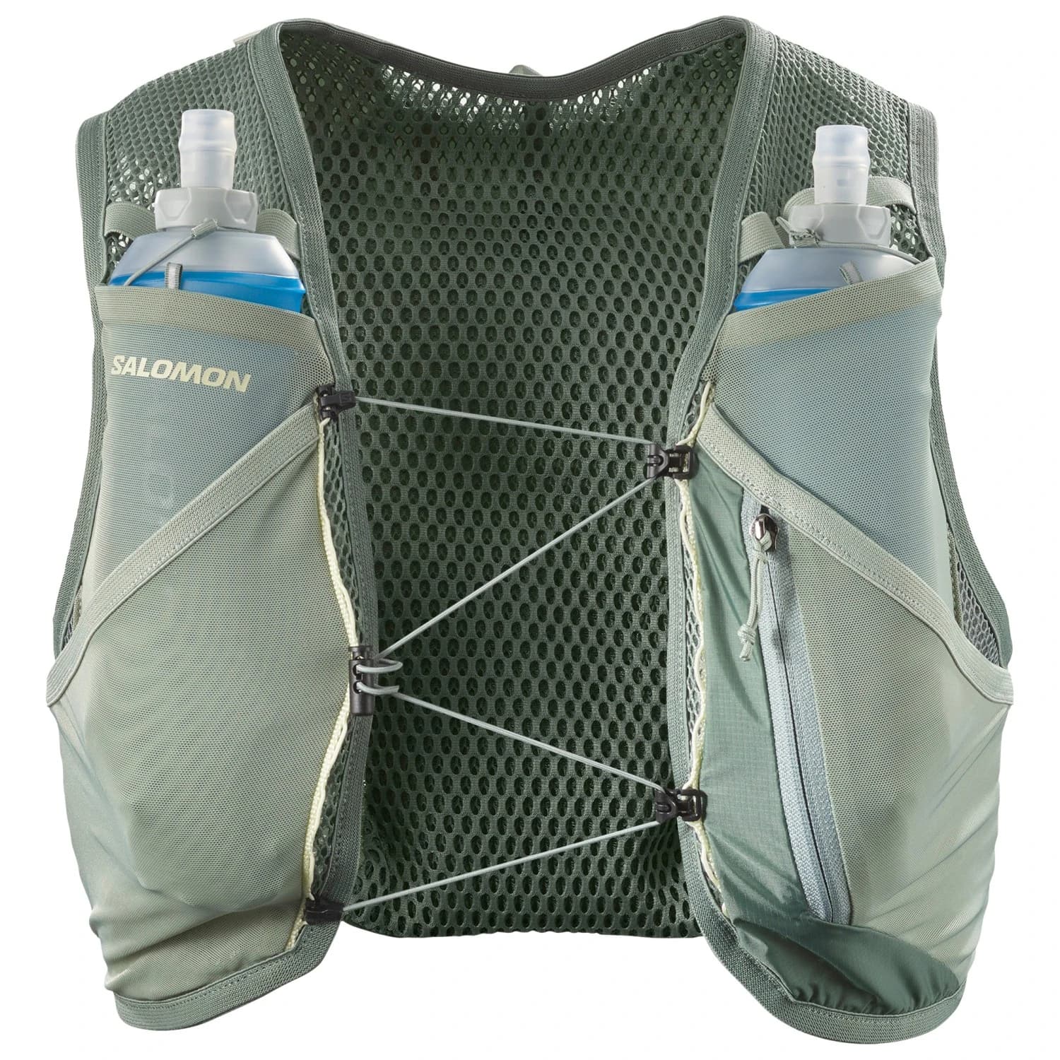 Раница за трейл бягане Salomon Active Skin 4 Set Running vest - Laurel Wreath / Lily Pad / Aloe Wash
