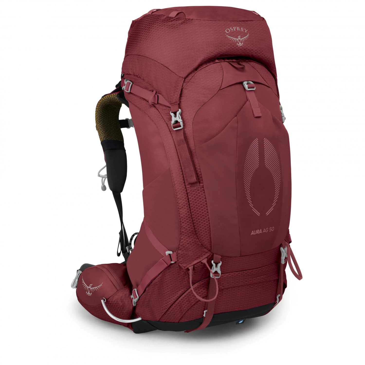 Дамска трекинг раница Osprey Women's Aura AG 50 Walking backpack - Berry Sorbet Red