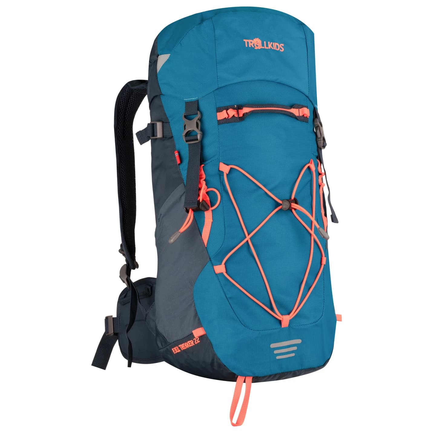 Детска туристическа раница Trollkids Kid's Fjell Trekker 22 Walking backpack - Atlantic Blue / Dark Navy / Glow Orange