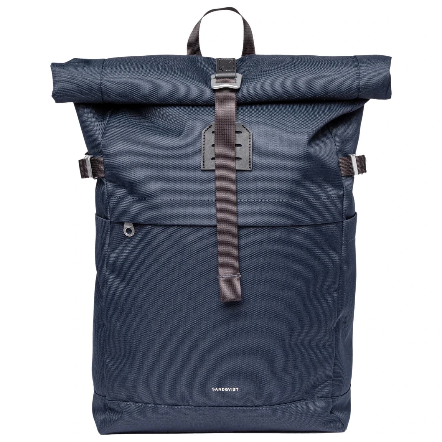 Дневна раница Sandqvist Icon Rolltop Backpack 23 Daypack - Navy with Black Leather