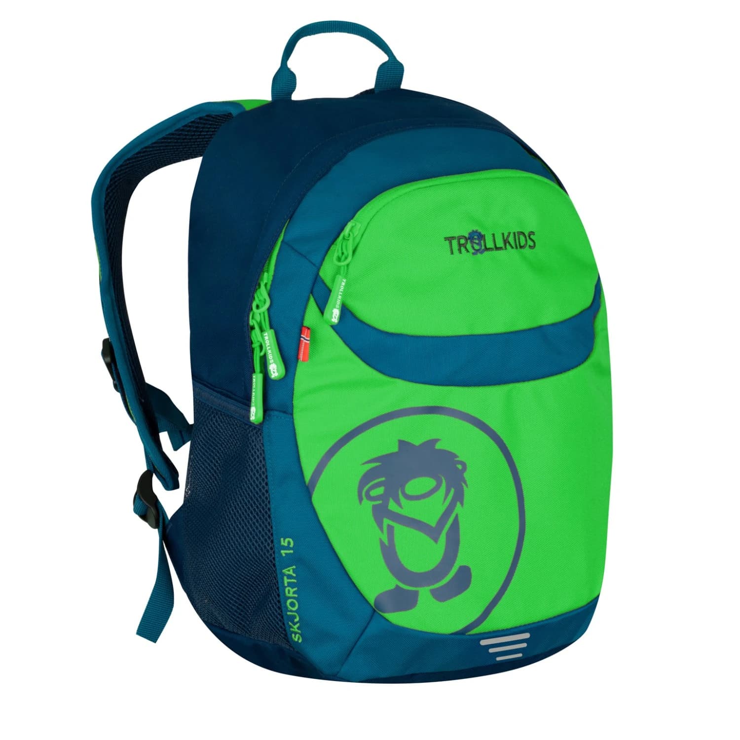 Детска дневна раница Trollkids Kid's Skjorta Pack 15 Daypack - Fresh Green / Dark Marine / Mystic Blue