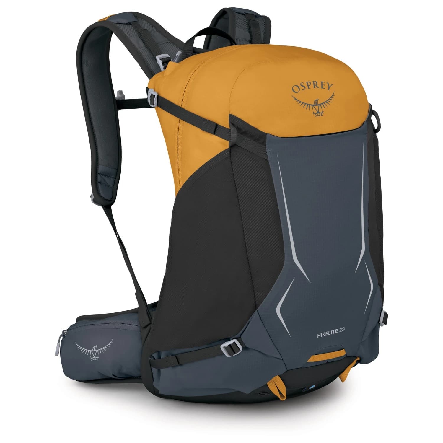 Туристическа раница Osprey Hikelite 28 Walking backpack - Tungsten / Yellow