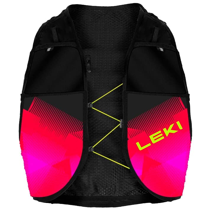 Раница за трейл бягане Leki Trail Running Quiver Vest 6 Trail running backpack - Black / Bright Red / Neonpink