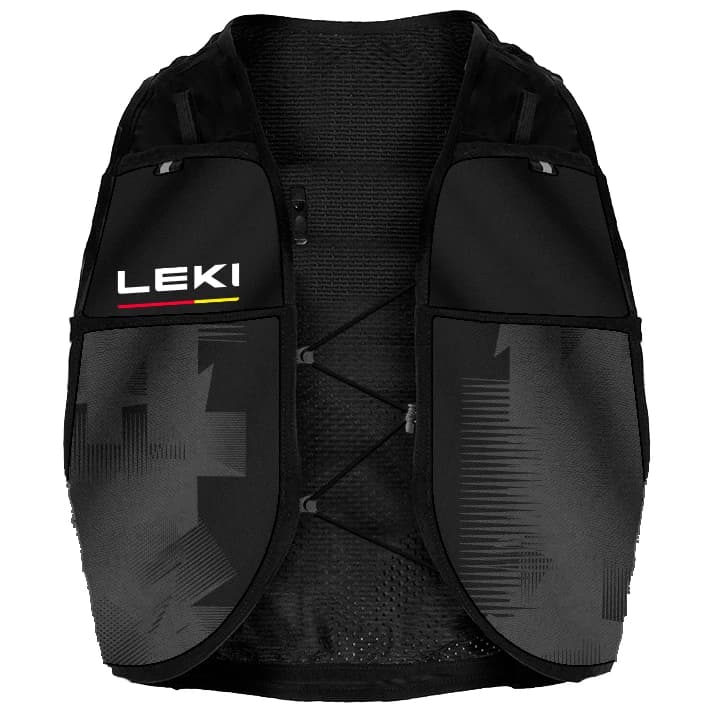 Раница за трейл бягане Leki Trail Running Quiver Vest 6 Trail running backpack - Black / Bright Red / Shuttle Grey