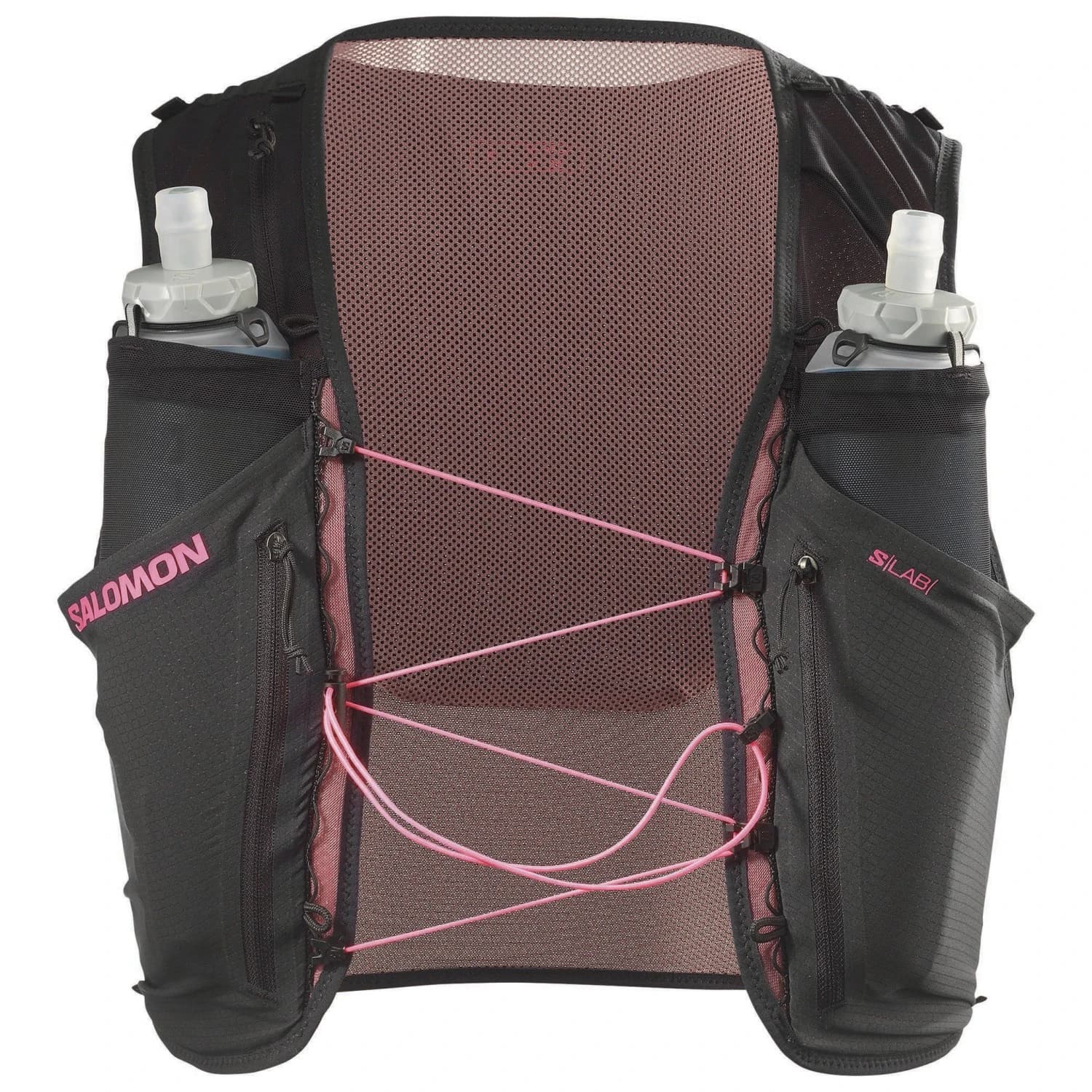 Раница за трейл бягане Salomon S/Lab Sense 6 Courtn Set Trail running backpack - Black / Rose Taupe / Knockout Pink