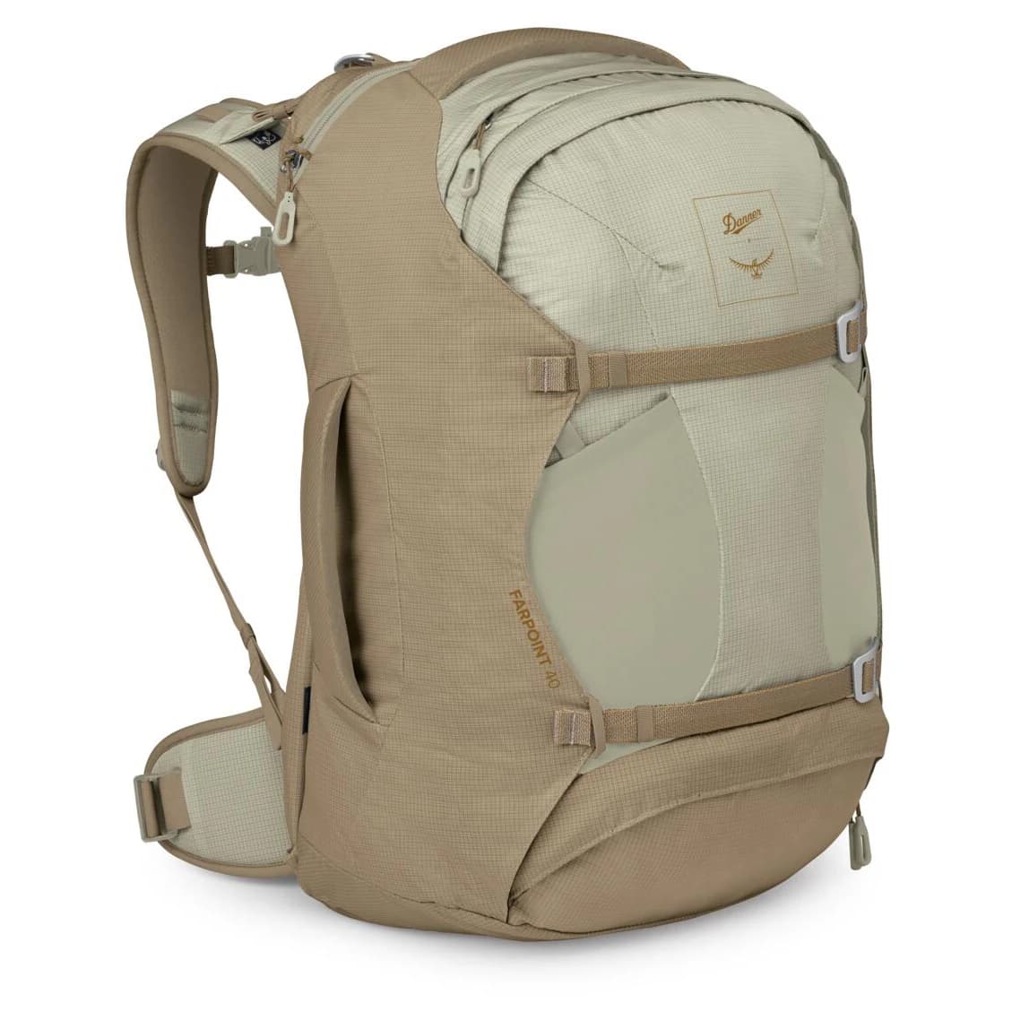 Пътна раница Osprey Farpoint 40 DannerxOsprey Travel backpack - Sawdust / Latte Brown