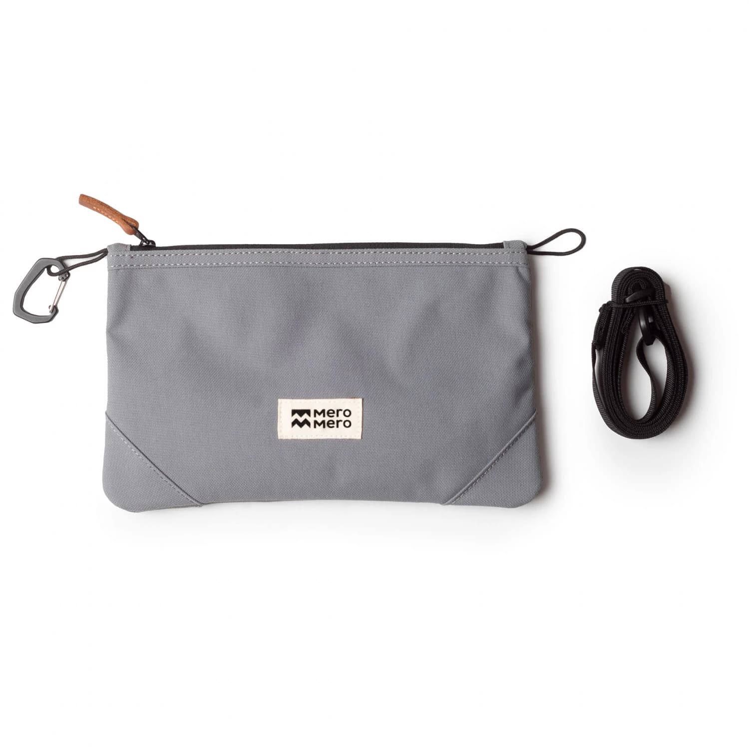 Чанта за рамо Meromero Stuff Pouch V2 Shoulder bag - Stone Grey / Brown Leather