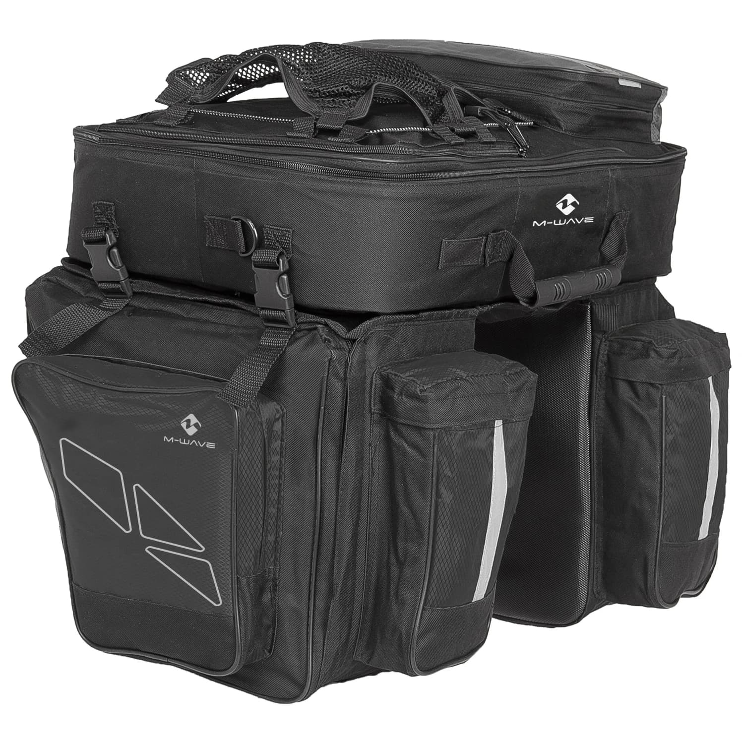 Велосипедна дисага M-wave Amsterdam Triple Pannier - Black / Grey
