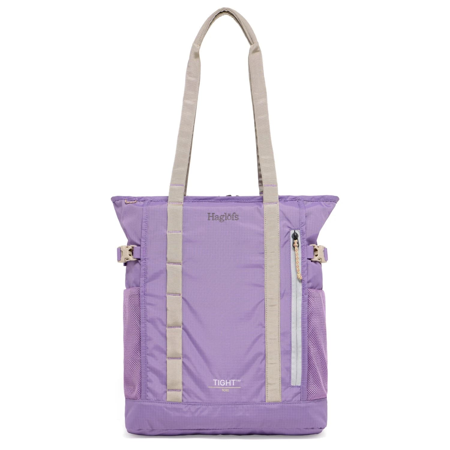 Чанта за рамо Haglöfs Tight Tote 25 Shoulder bag - Purple Ice / Chalk Beige
