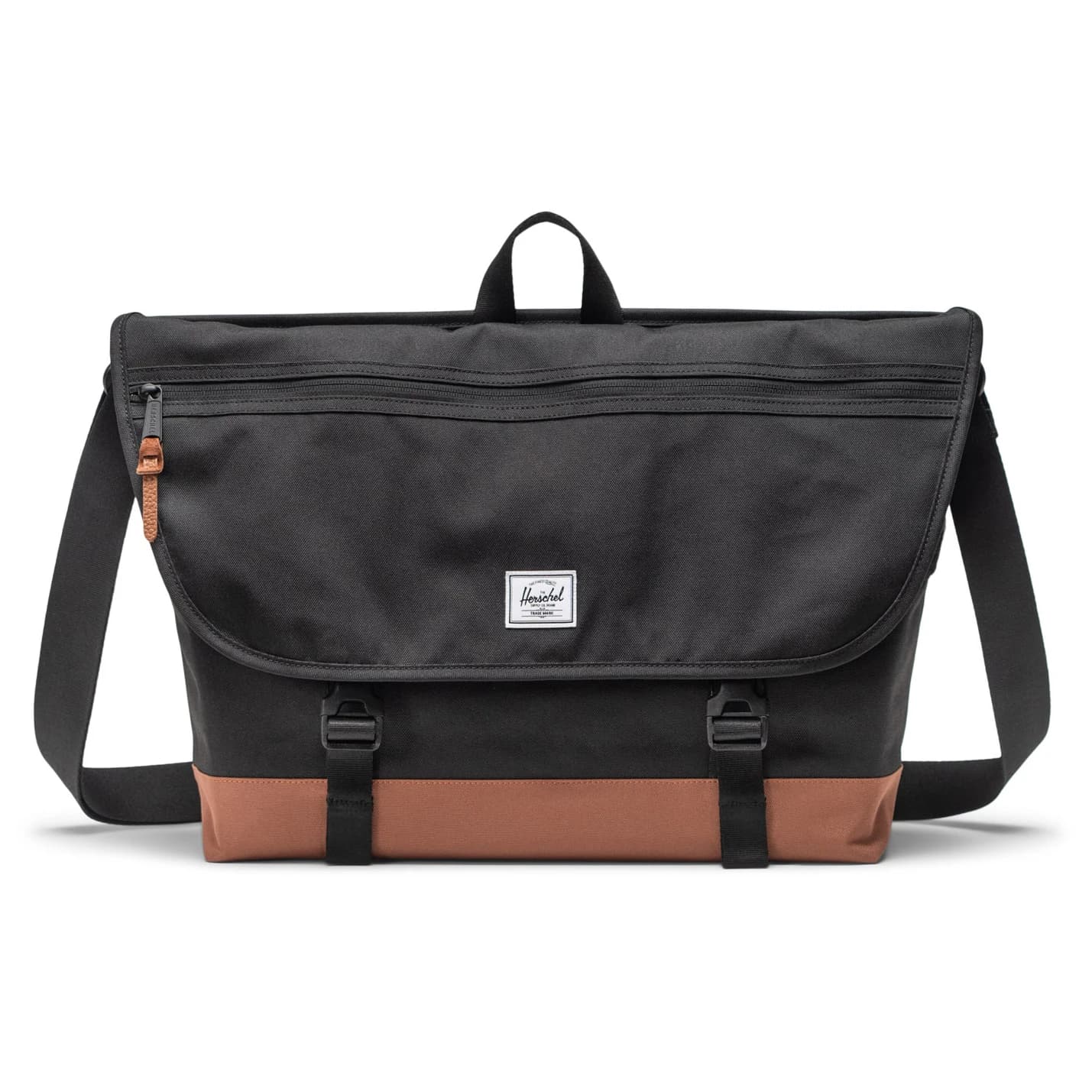 Чанта за рамо Herschel Cove Messenger Shoulder bag - Black / Saddle Brown