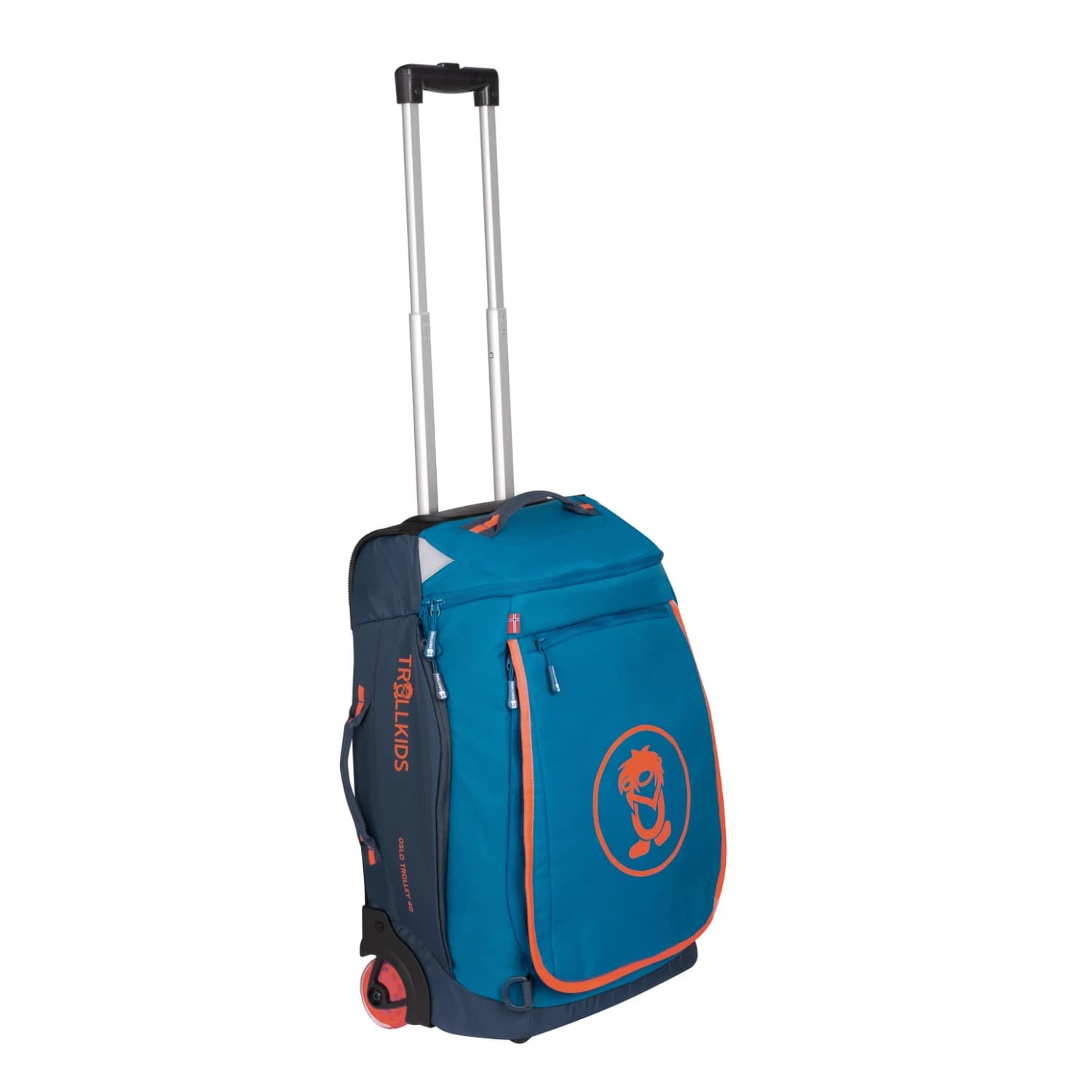 Детска куфар с колела Trollkids Kid's Oslo Trolley Luggage - Atlantic Blue / Dark Navy / Glow Orange