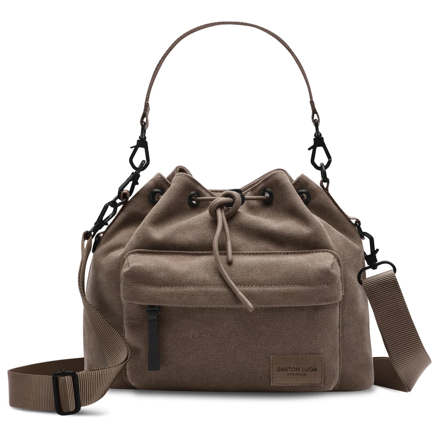 Чанта за рамо Gaston luga Spläsh Bucket Crossbody Weave Shoulder bag - Weave Dusty Brown