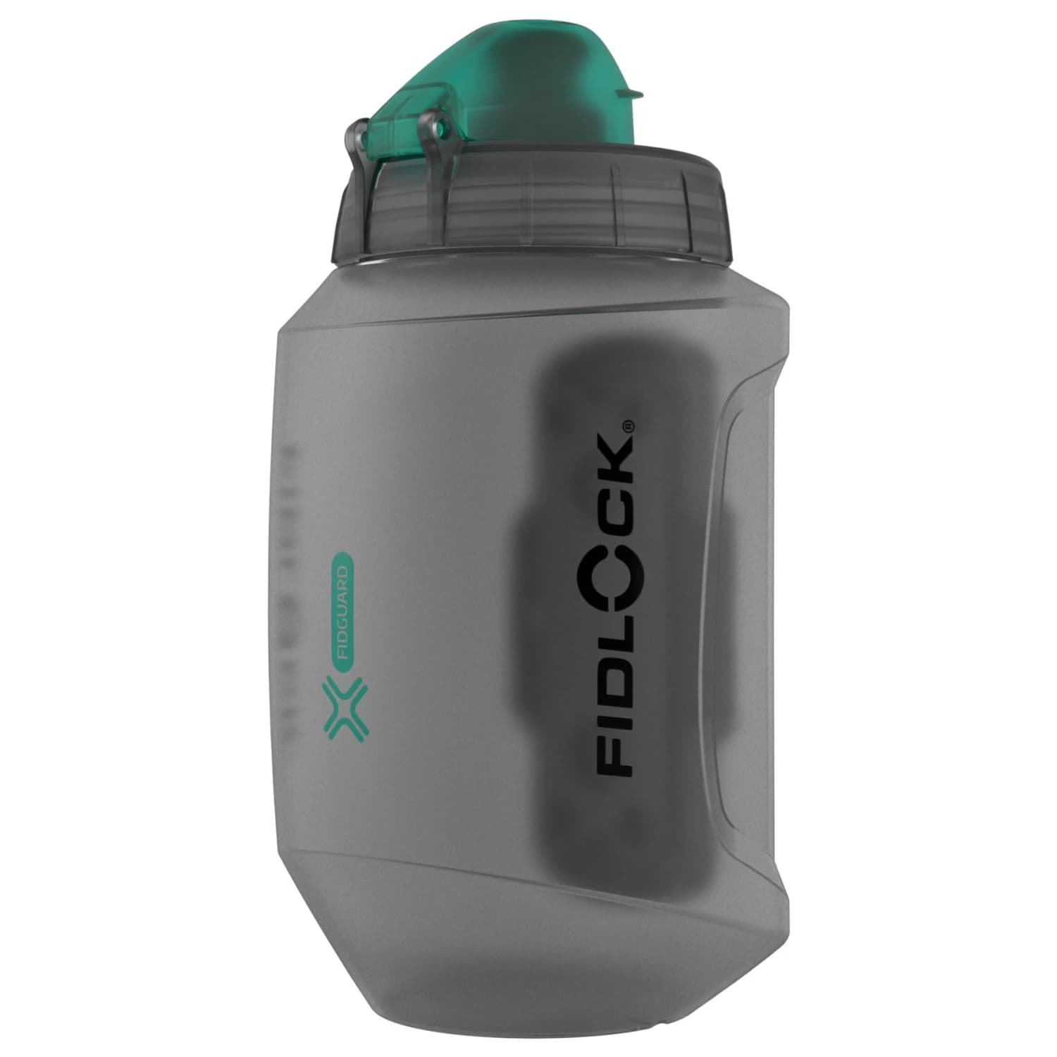 Бутилка за велосипед Fidlock TWIST bottle 550 Antibacterial + Bike Base Cycling water bottles - transparent schwarz / hellgrüne Staubkappe