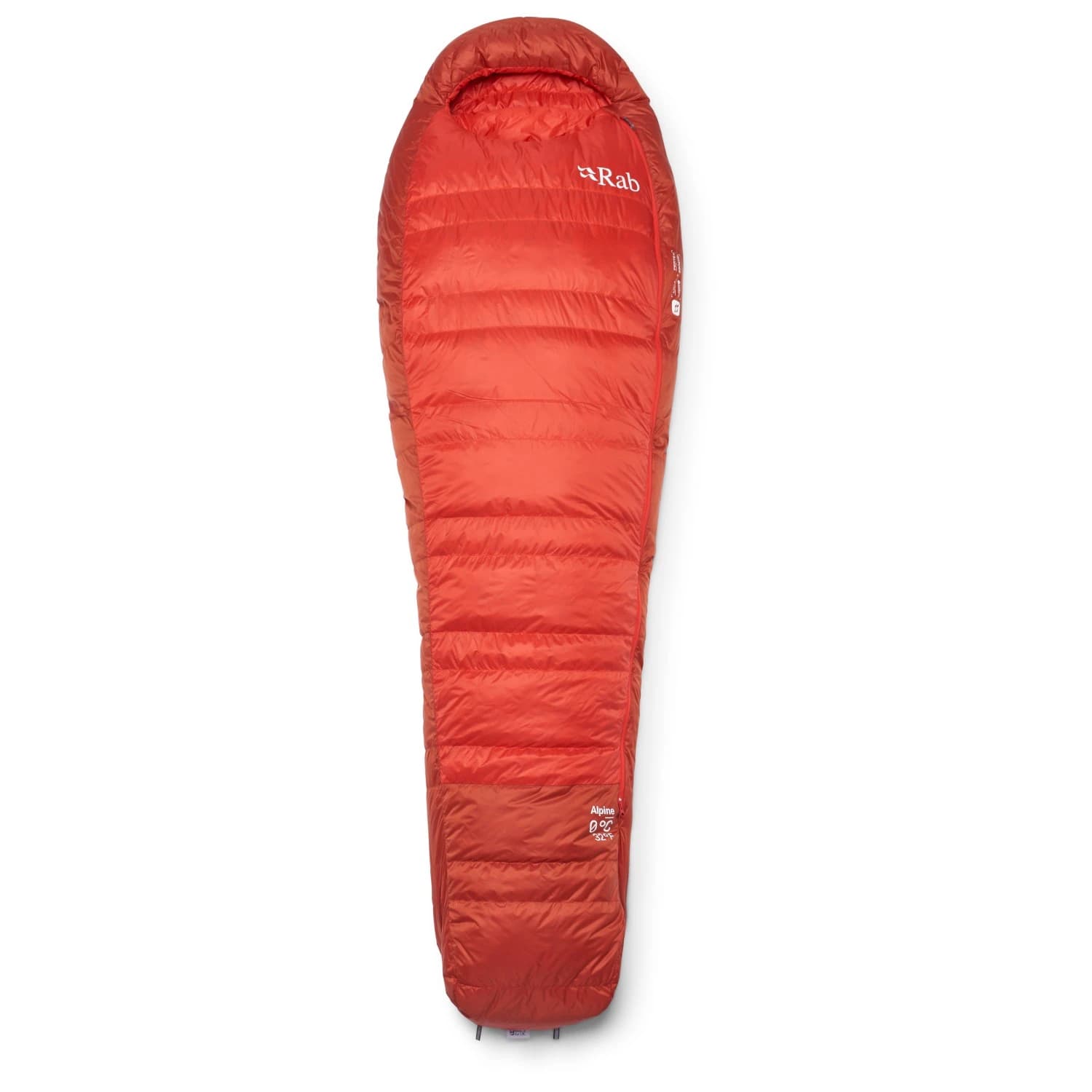 Пухен спален чувал Rab Alpine 0C / 32F Down sleeping bag - Dark Horizon / Tuscan Red