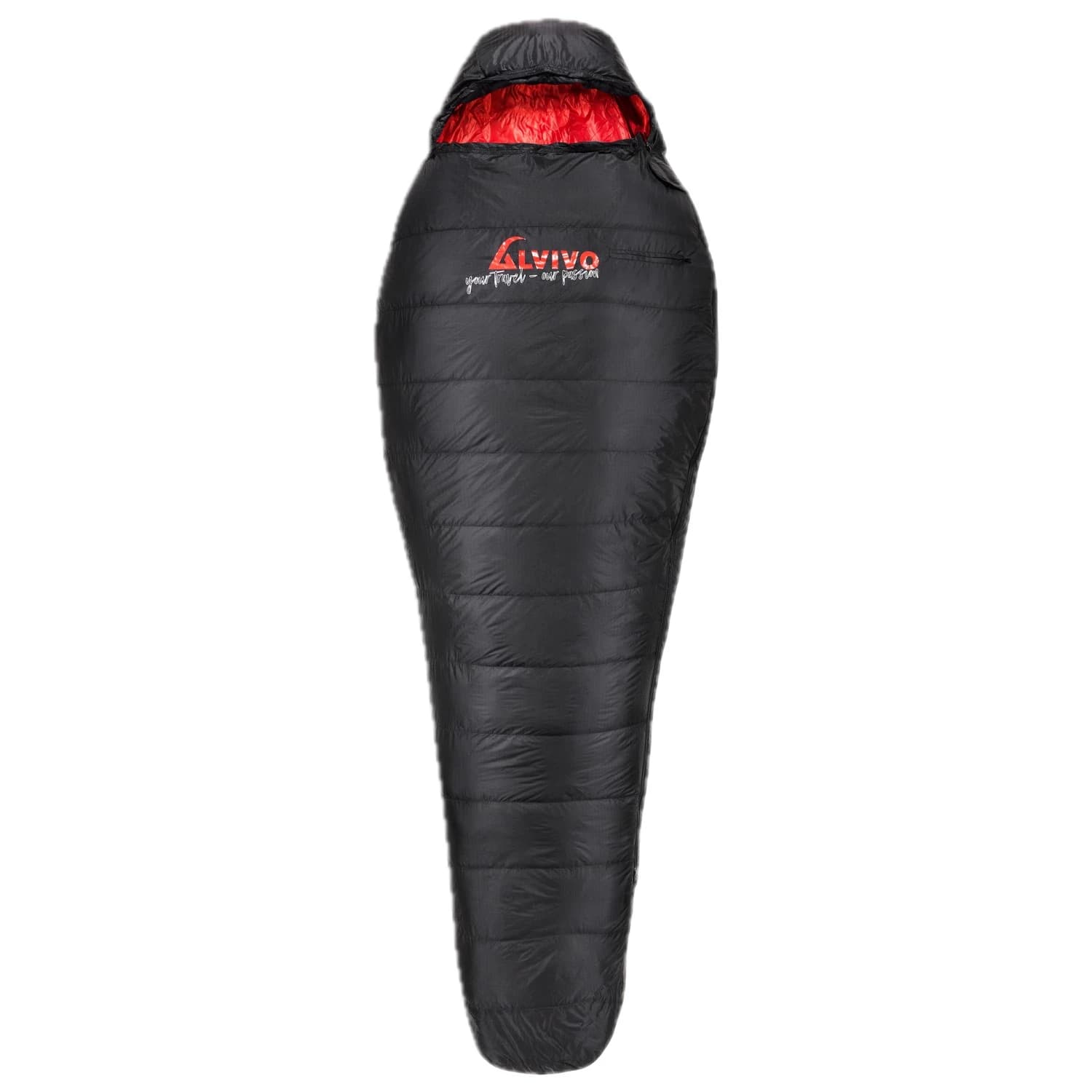 Пухен спален чувал Alvivo Ibex 600 S Down sleeping bag - Black / Red
