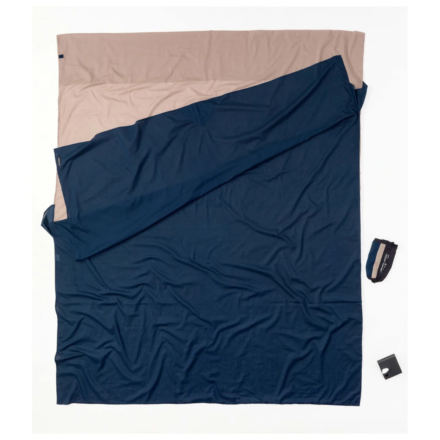 Вътрешен чувал Cocoon Travelsheet Doublesize Egyptian Cotton Travel sleeping bag - Khaki / Tuareg