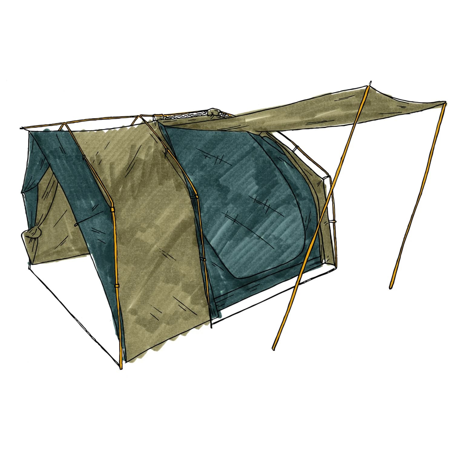 Двуместна палатка Kampa Moongazer 23 2-person tent - Lead Gray / Gargoyle