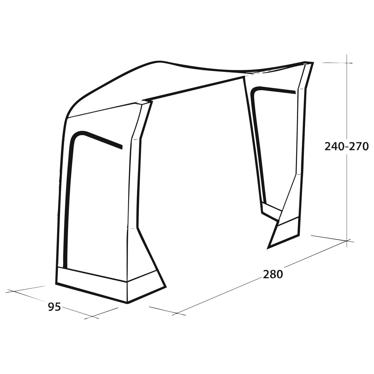 Разширение за палатка Outwell Mid/Tall Connection Park PowerAir Motorhome awning - Green