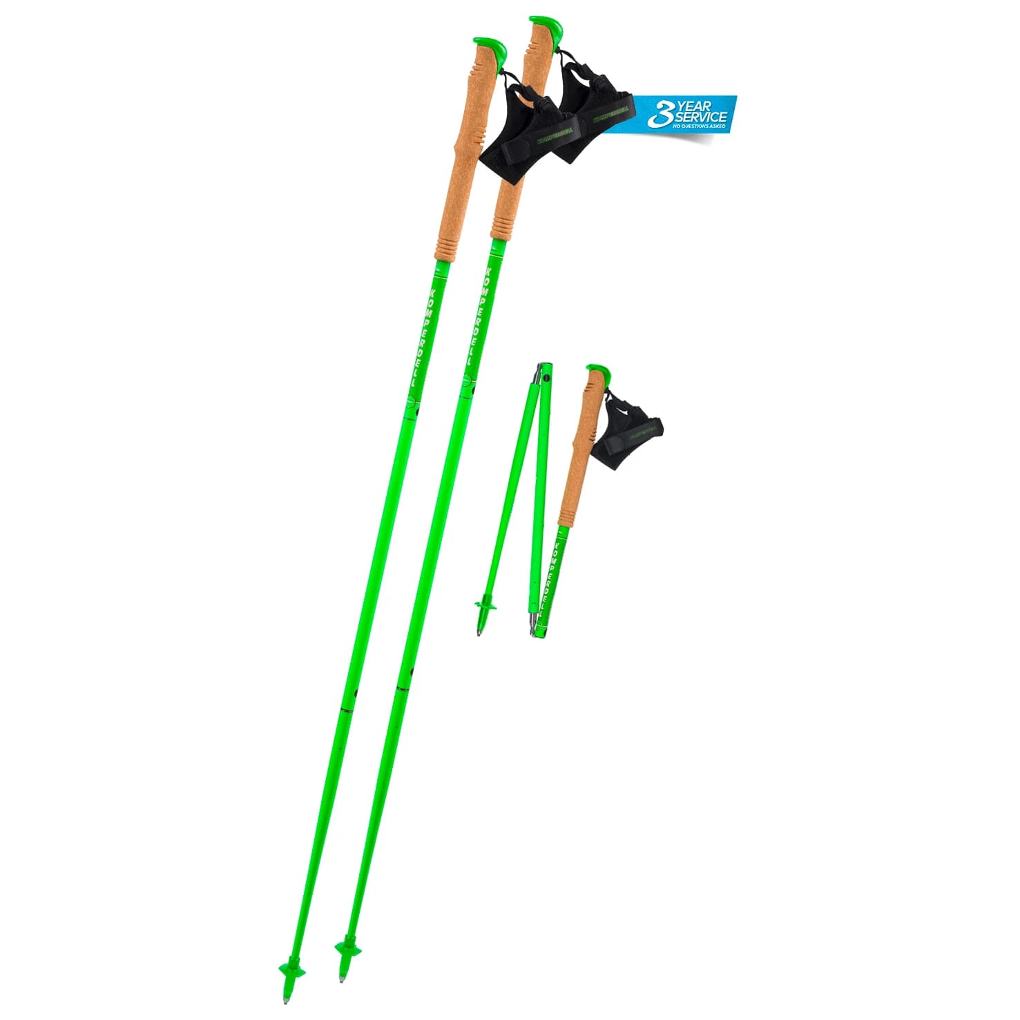 Щеки за бягане Komperdell Carbon FXP Team Green Foldable Running poles - Green