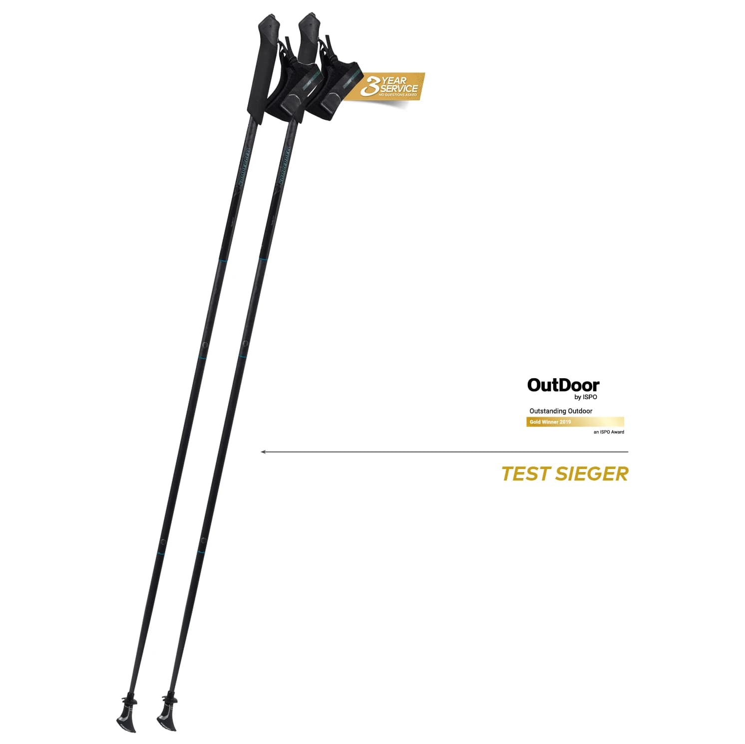 Щеки за нордик ходене Komperdell Traveller FXP Nordic walking poles - Black