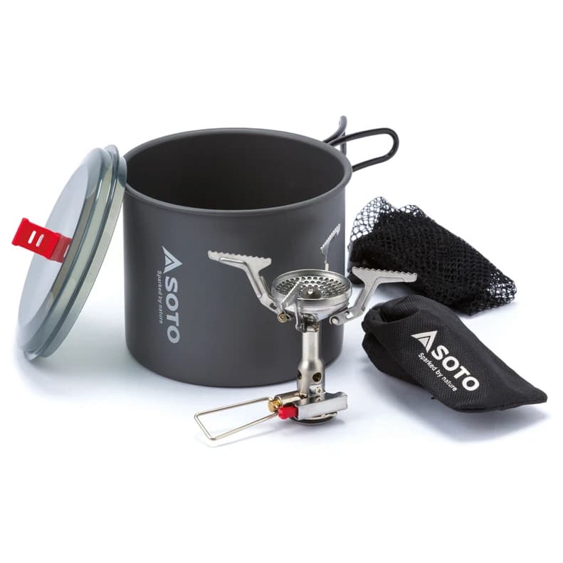 Газов котлон Soto Amicus W/ Igniter + New River Pot Combo Gas stove - Silver / Black