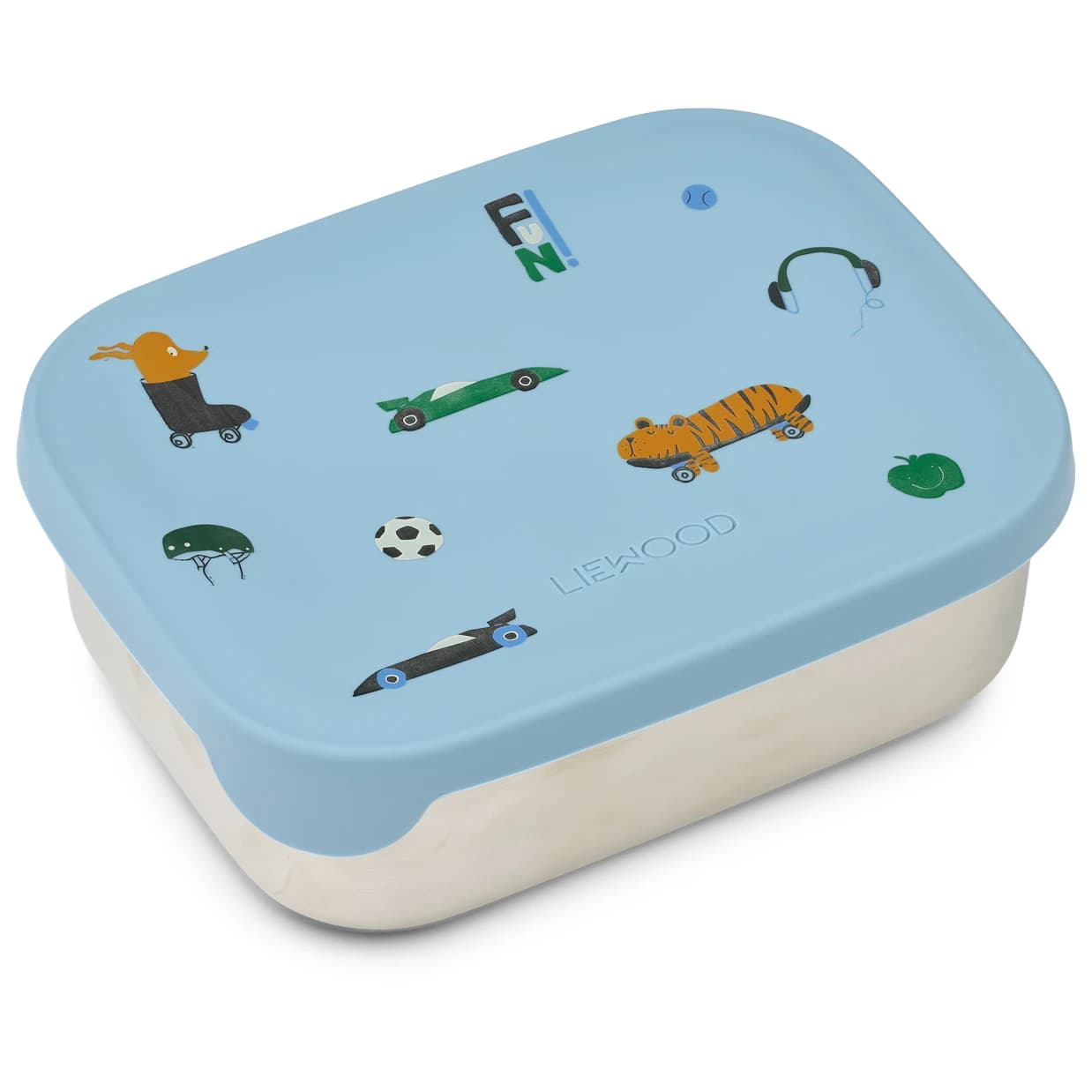 Детски контейнер за храна Liewood Kid's Arthur Printed Lunchbox Food storage - Fun / Beach Blue