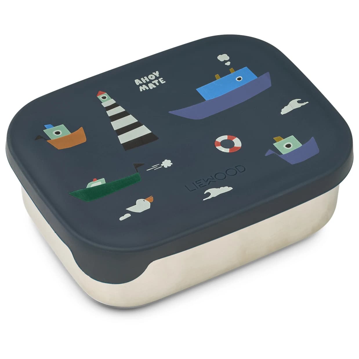 Детски контейнер за храна Liewood Kid's Arthur Printed Lunchbox Food storage - Sailing / Classic Navy
