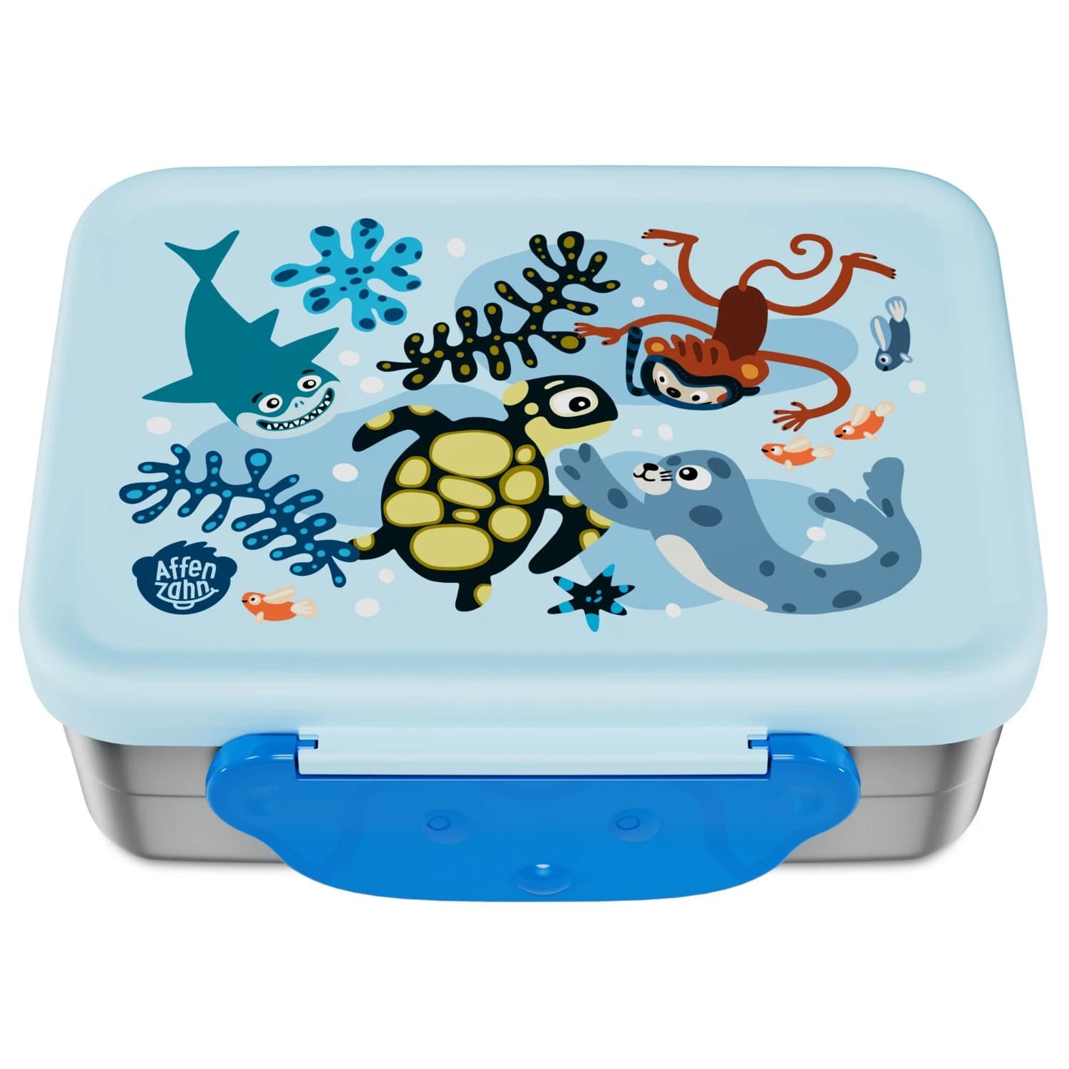 Детски контейнер за храна Affenzahn Kid's Edelstahl Brotdose Food storage - Unendliche Unterwasserwelt