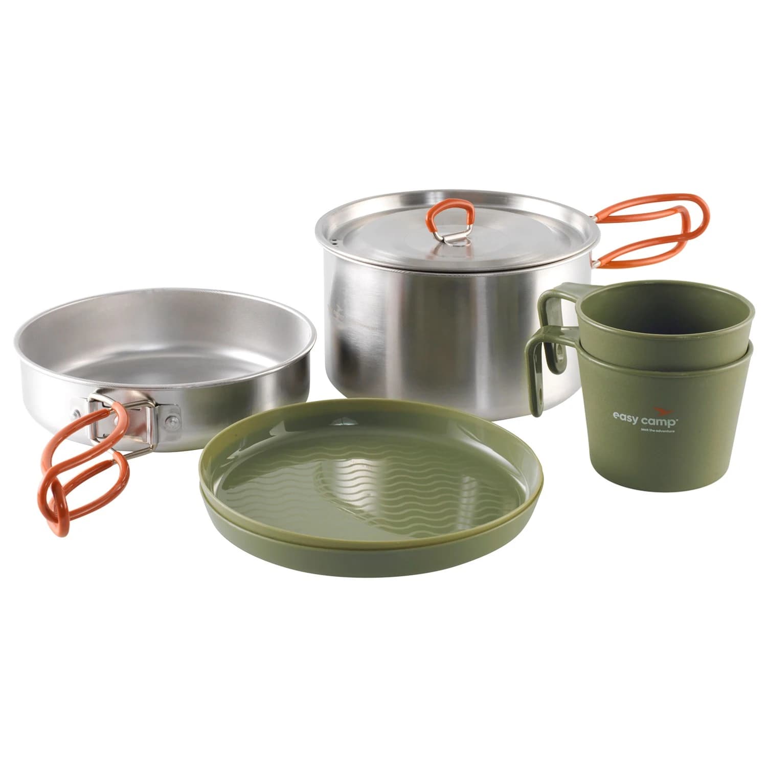 Комплект съд Easy camp Moss 2 Kochset Cooking set - Stainless Steel / Olivine
