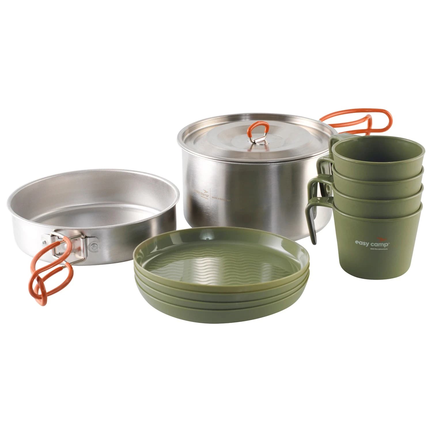 Комплект съд Easy camp Moss 4 Kochset Cooking set - Stainless Steel / Olivine