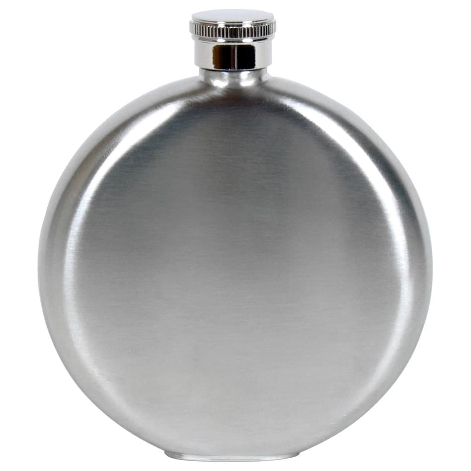 Манерка Basic nature Flachmann Brush Rund Flask - Silver