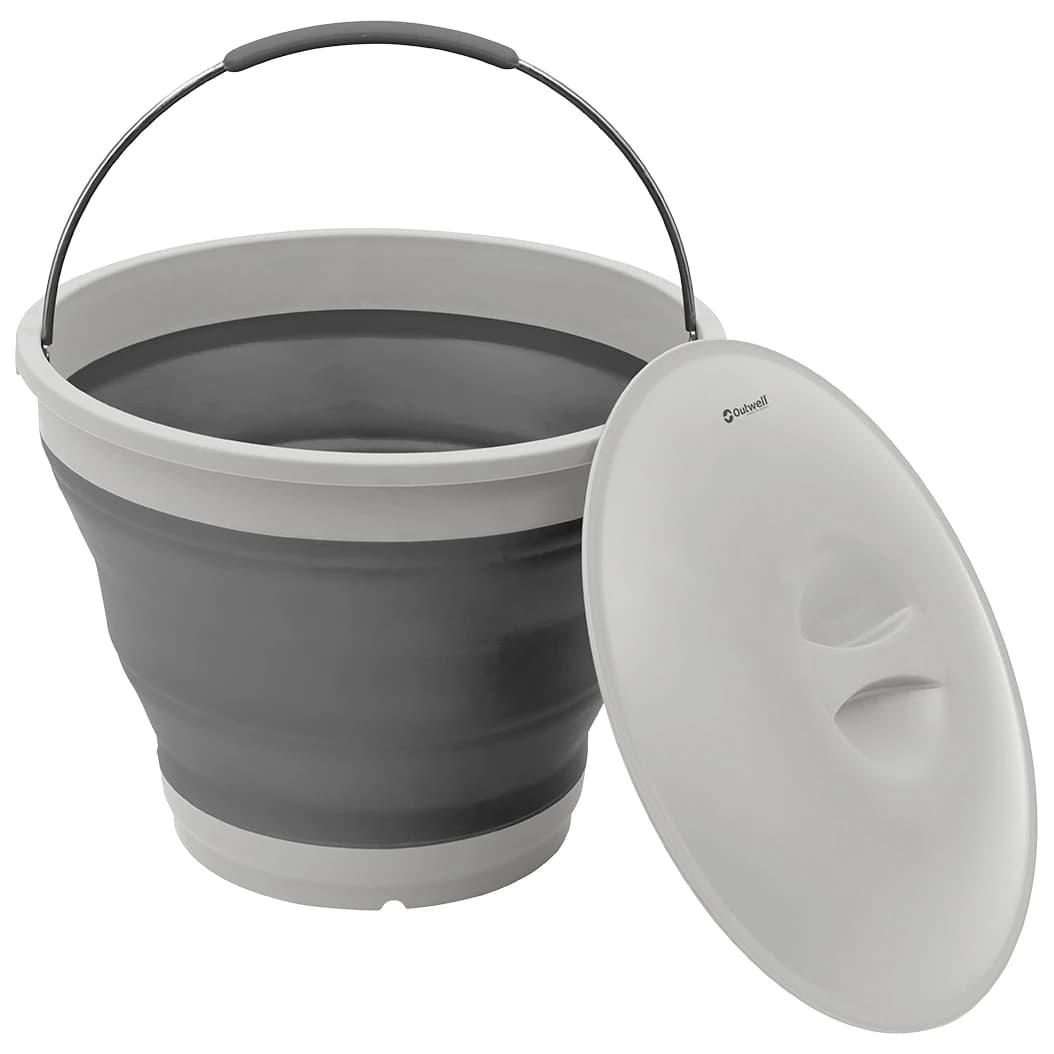Съд за вода Outwell Collaps Bucket with Lid Water bladder - Grey Mist