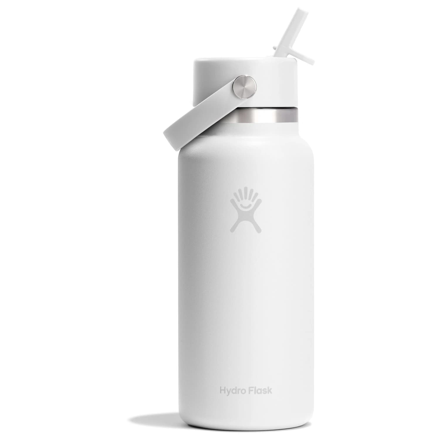 Бутилка за вода Hydro flask Wide Flex Straw Cap Water bottle - White