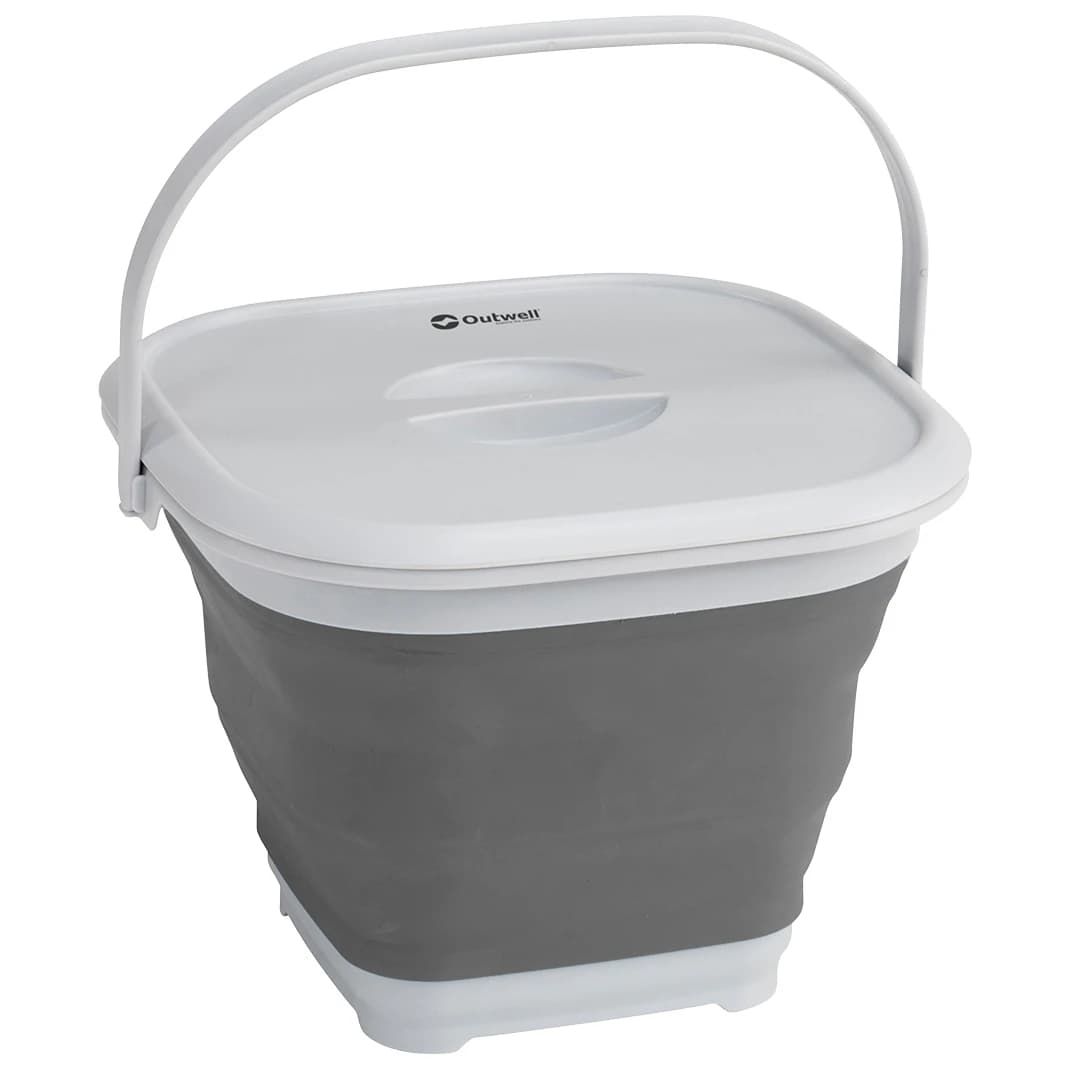 Съд за вода Outwell Collaps Bucket Square with Lid Water bladder - Grey Mist