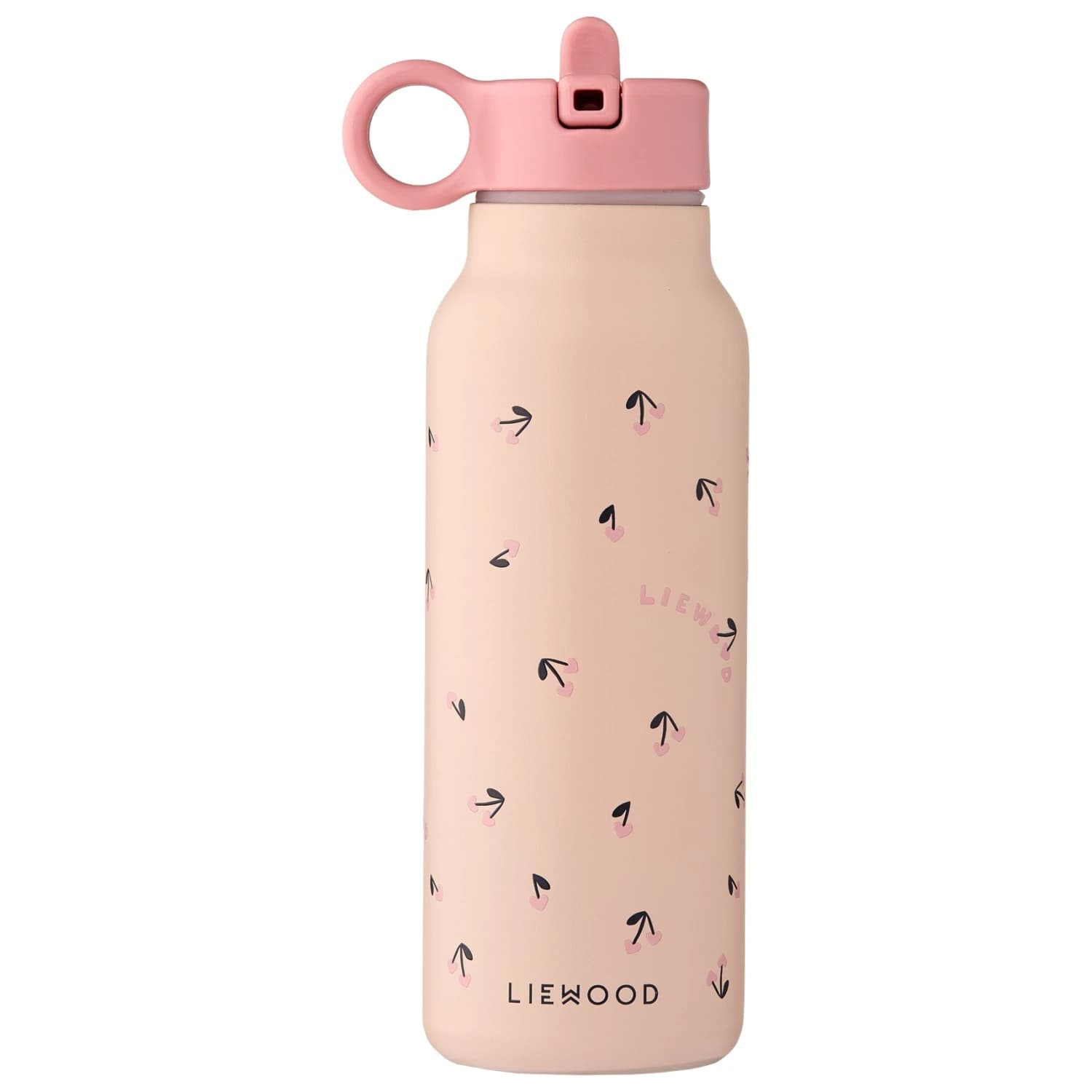 Детска термо бутилка Liewood Kid's Falk Water Bottle 350 Insulated bottle - Mini Cherry Heart / Rosey