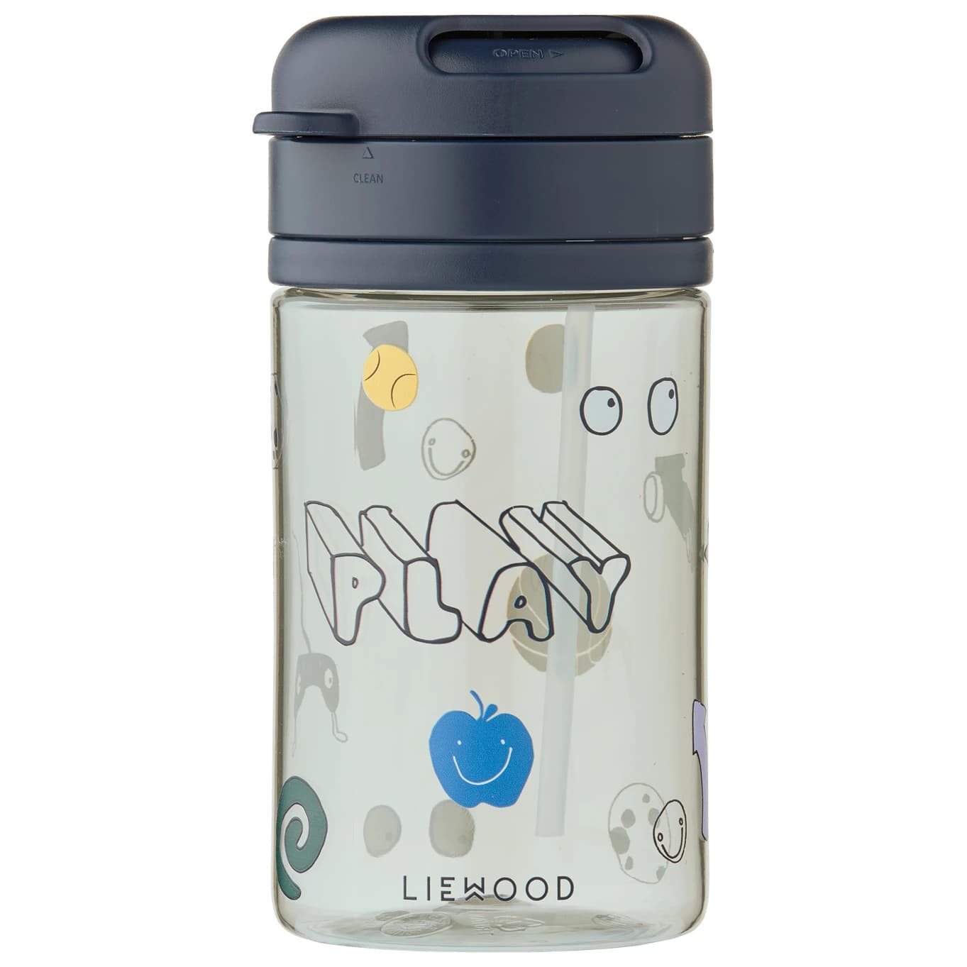 Детска бутилка за вода Liewood Kid's Pavia Tritan Straw Cup 500 Water bottle - Play / Dusty Peppermint